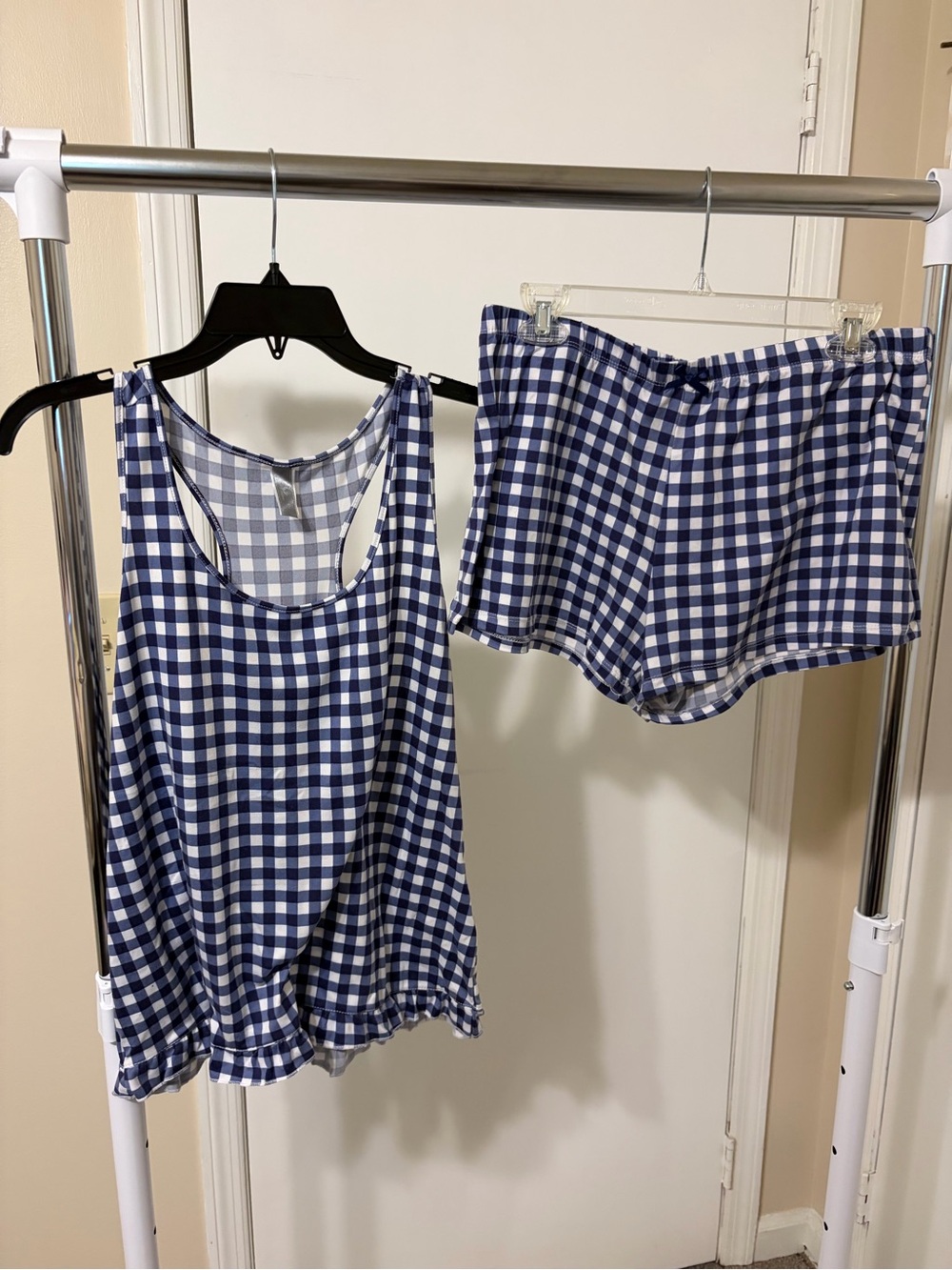 Blue Gingham Sleep Tank & Short Set - Women's Intimates